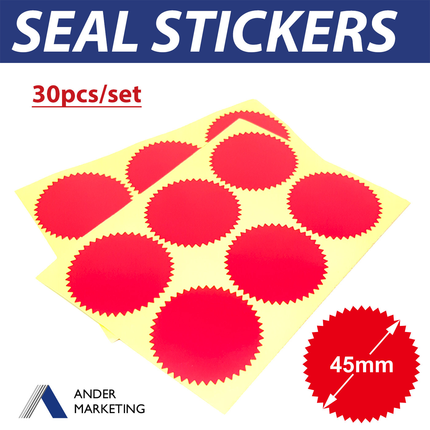 Red Star Seal Stickers (30pcs)