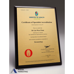 MOH Certificate Wooden Plaque