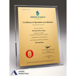 MOH Certificate Acrylic Plaque