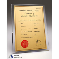 SMC Certificate Acrylic Plaque